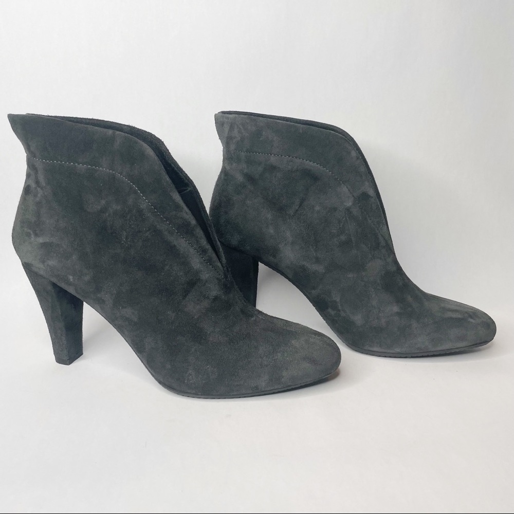 Eric Michael Carla Gray Suede Heeled Ankle Bootie